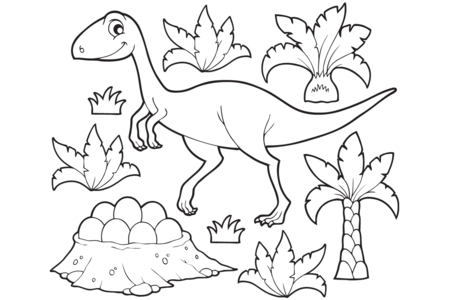 Coloriage Dinosaure 54 – 10doigts.fr